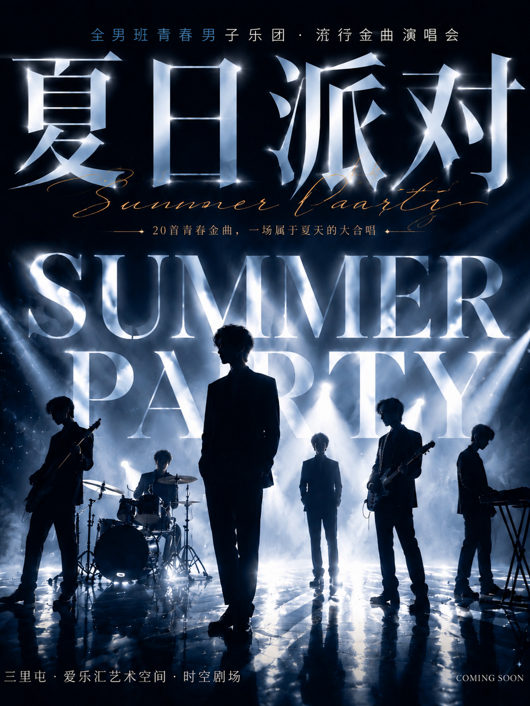 全男班青春男子乐团•流行金曲演唱会《夏日派对》 海报