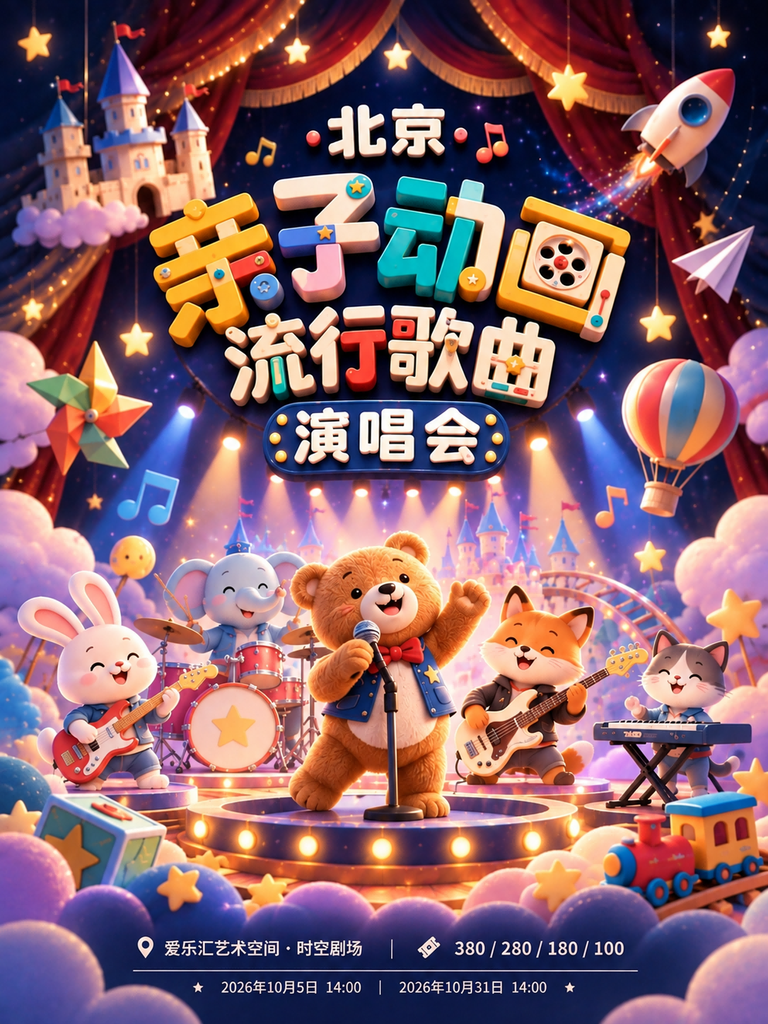 北京亲子动画流行歌曲演唱会 海报