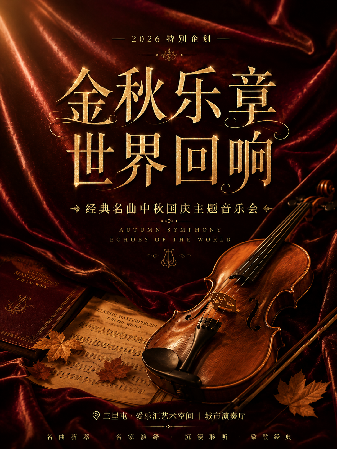 《金秋乐章·世界回响》——经典名曲中秋国庆主题音乐会 海报