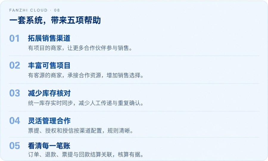渠道更多合作更顺票与账更清楚